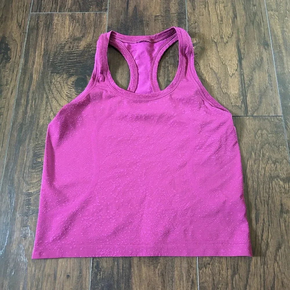lululemon athletica Swiftly Tech Waist Length Magenta Racerback Tank Top